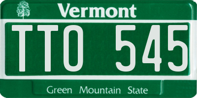 VT license plate TTO545