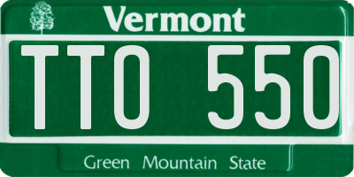 VT license plate TTO550