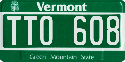 VT license plate TTO608