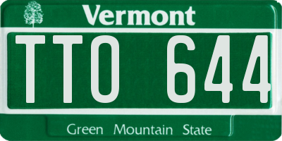 VT license plate TTO644