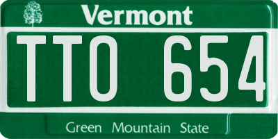 VT license plate TTO654