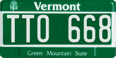 VT license plate TTO668