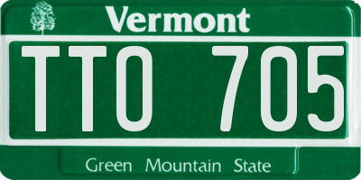 VT license plate TTO705