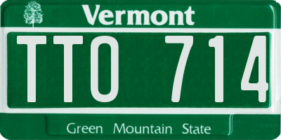 VT license plate TTO714