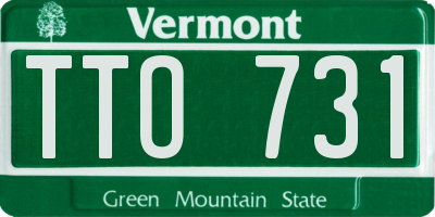 VT license plate TTO731