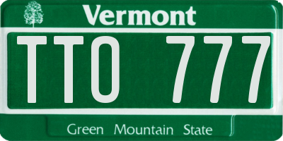 VT license plate TTO777