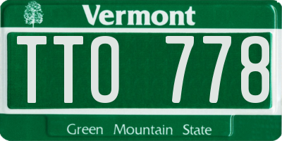 VT license plate TTO778