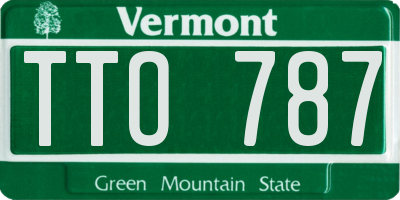 VT license plate TTO787