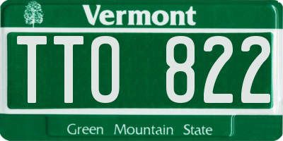 VT license plate TTO822