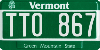VT license plate TTO867