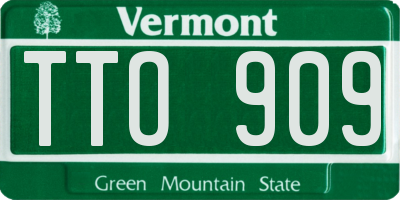 VT license plate TTO909