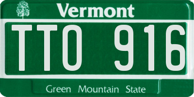 VT license plate TTO916