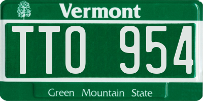 VT license plate TTO954