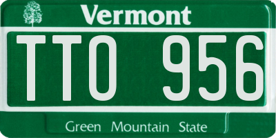 VT license plate TTO956