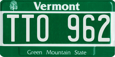VT license plate TTO962