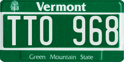 VT license plate TTO968