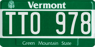 VT license plate TTO978