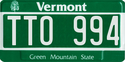 VT license plate TTO994