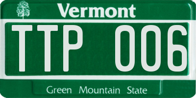 VT license plate TTP006