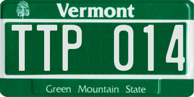 VT license plate TTP014