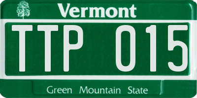 VT license plate TTP015