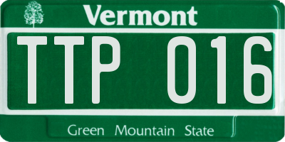 VT license plate TTP016