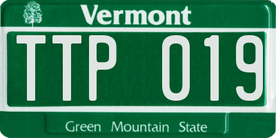 VT license plate TTP019