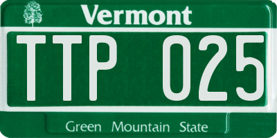 VT license plate TTP025