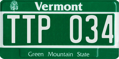 VT license plate TTP034
