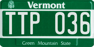 VT license plate TTP036