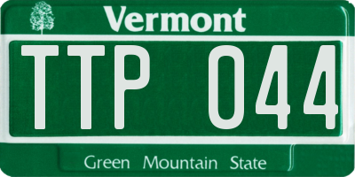 VT license plate TTP044