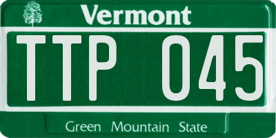 VT license plate TTP045