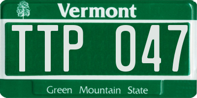 VT license plate TTP047