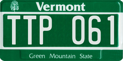 VT license plate TTP061
