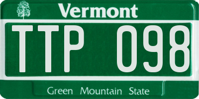 VT license plate TTP098