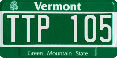 VT license plate TTP105