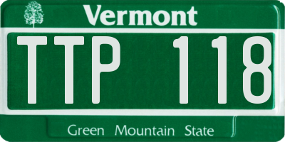 VT license plate TTP118