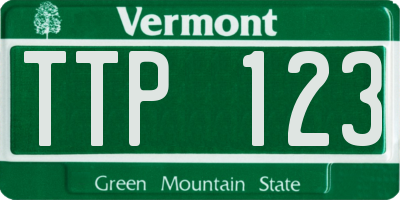 VT license plate TTP123