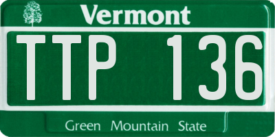 VT license plate TTP136