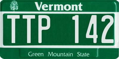 VT license plate TTP142