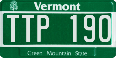 VT license plate TTP190