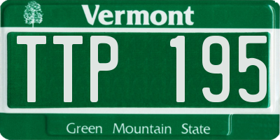 VT license plate TTP195