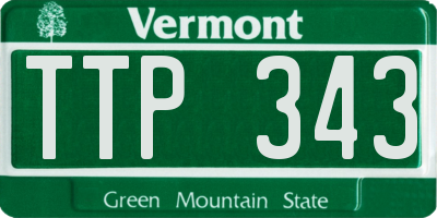VT license plate TTP343