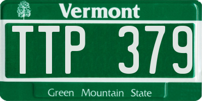 VT license plate TTP379