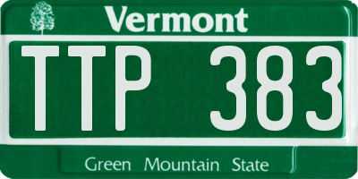 VT license plate TTP383