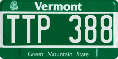 VT license plate TTP388