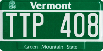 VT license plate TTP408