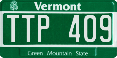 VT license plate TTP409
