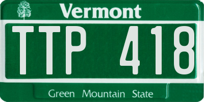 VT license plate TTP418