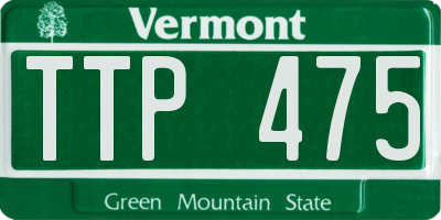 VT license plate TTP475